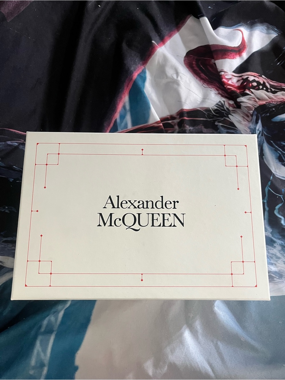 Alexander McQueen Cream and Black Branded Shoe Box